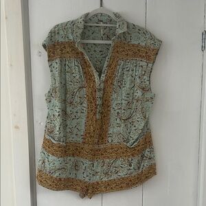 Free People Floral Paisley Sleeveless Romper small